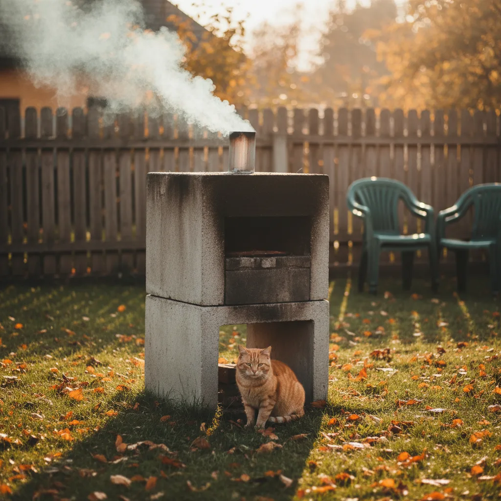 Wędzarnia betonowa Helios w ogrodzie klienta z Krakowa