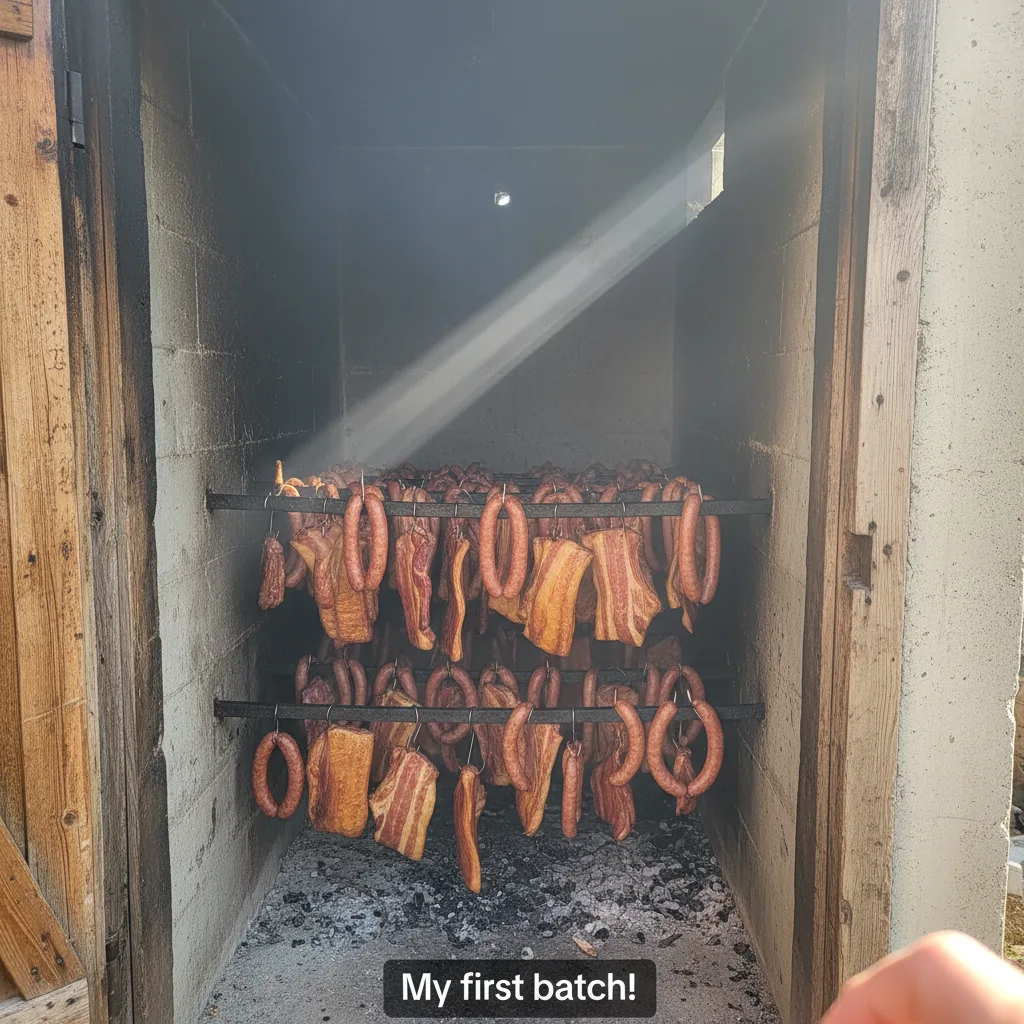 Wędzonki w wędzarni betonowej HERBORG - efekt wędzenia