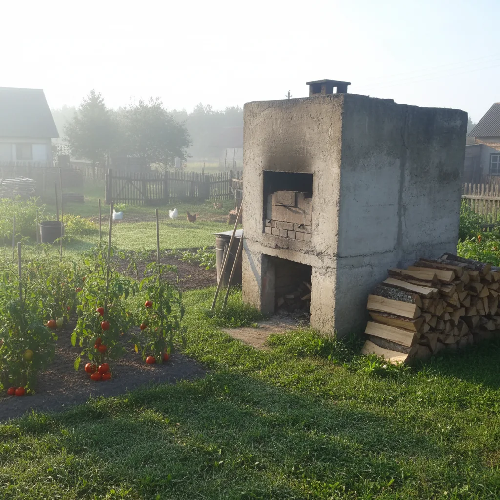 Wędzarnia betonowa Zefir na wsi - rodzina Nowaków z Mazur