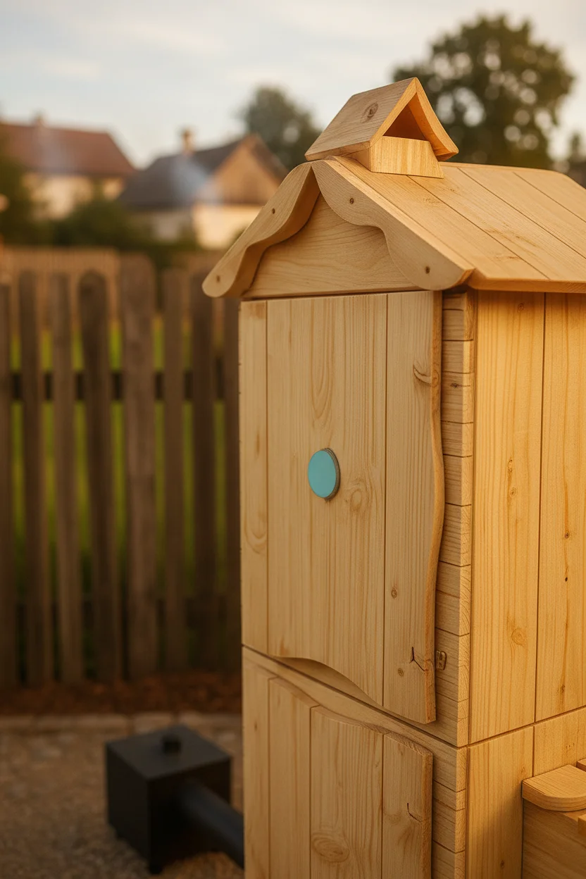 Wędzarnia drewniana HERBORG - detale konstrukcji z naturalnego drewna świerkowego