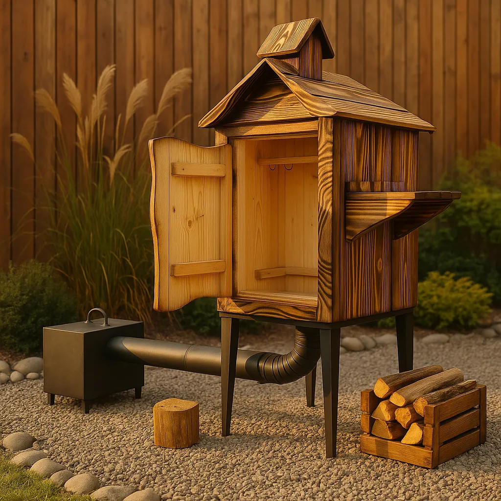Holzraeucherkammer fuer den Garten 15