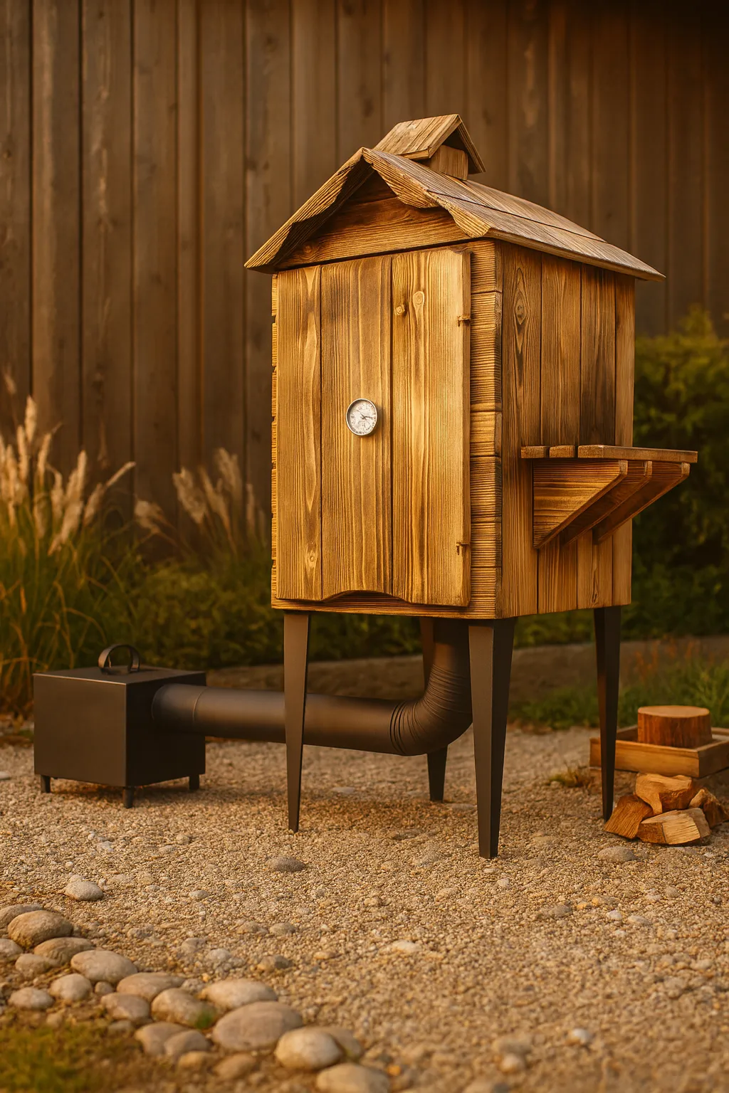 Holzraeucherkammer fuer den Garten 13