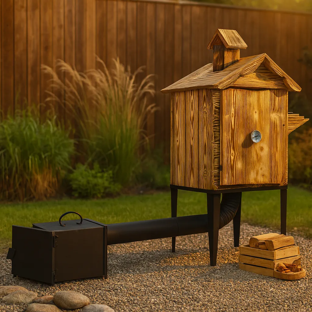 Holzraeucherkammer fuer den Garten 14