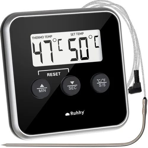 Elektroniczny termometr z sondą do wędzarni i wyświetlaczem temperatury